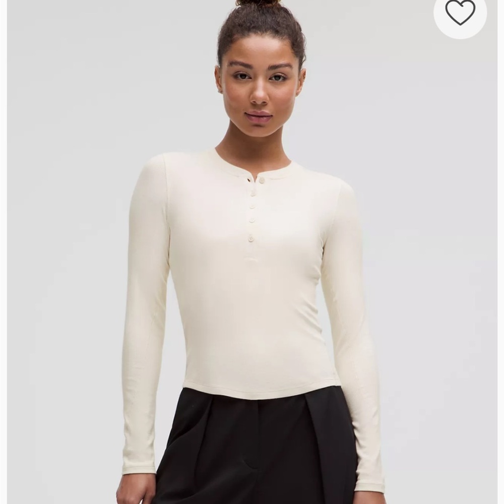 Lululemon Hold Tight Long-Sleeve Henley Light Ivory